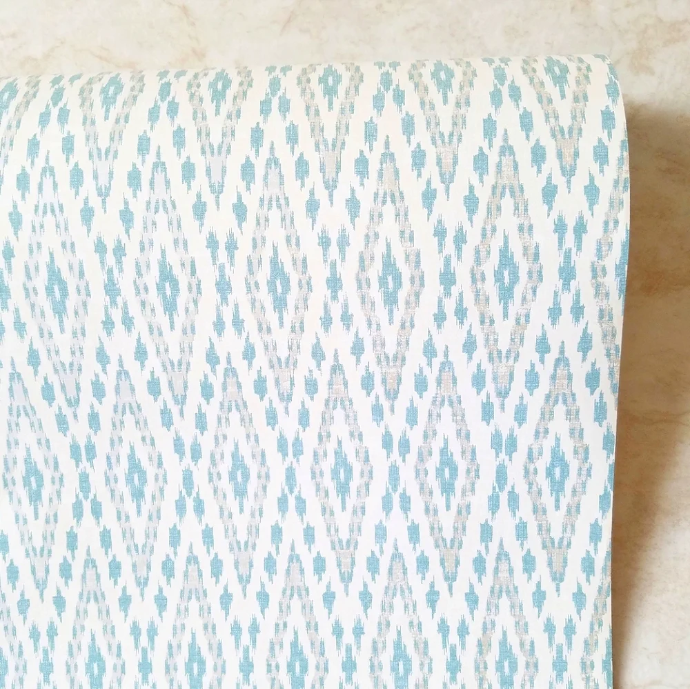 Wallpaper Blue Aztec Vibe Carey Lind - boho
